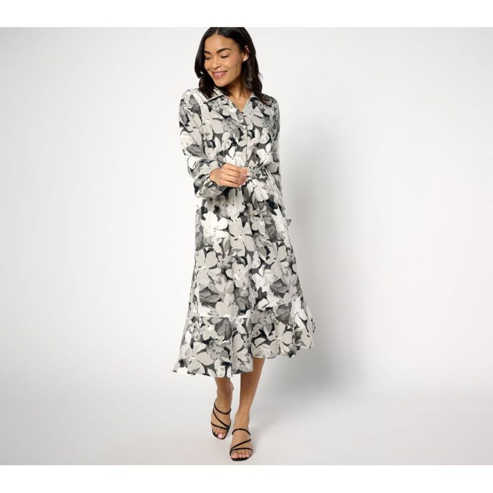 Ryan Simkhai Eyeshop Women's Dress Sz 10 Printed Crepe Midi Multi-colored